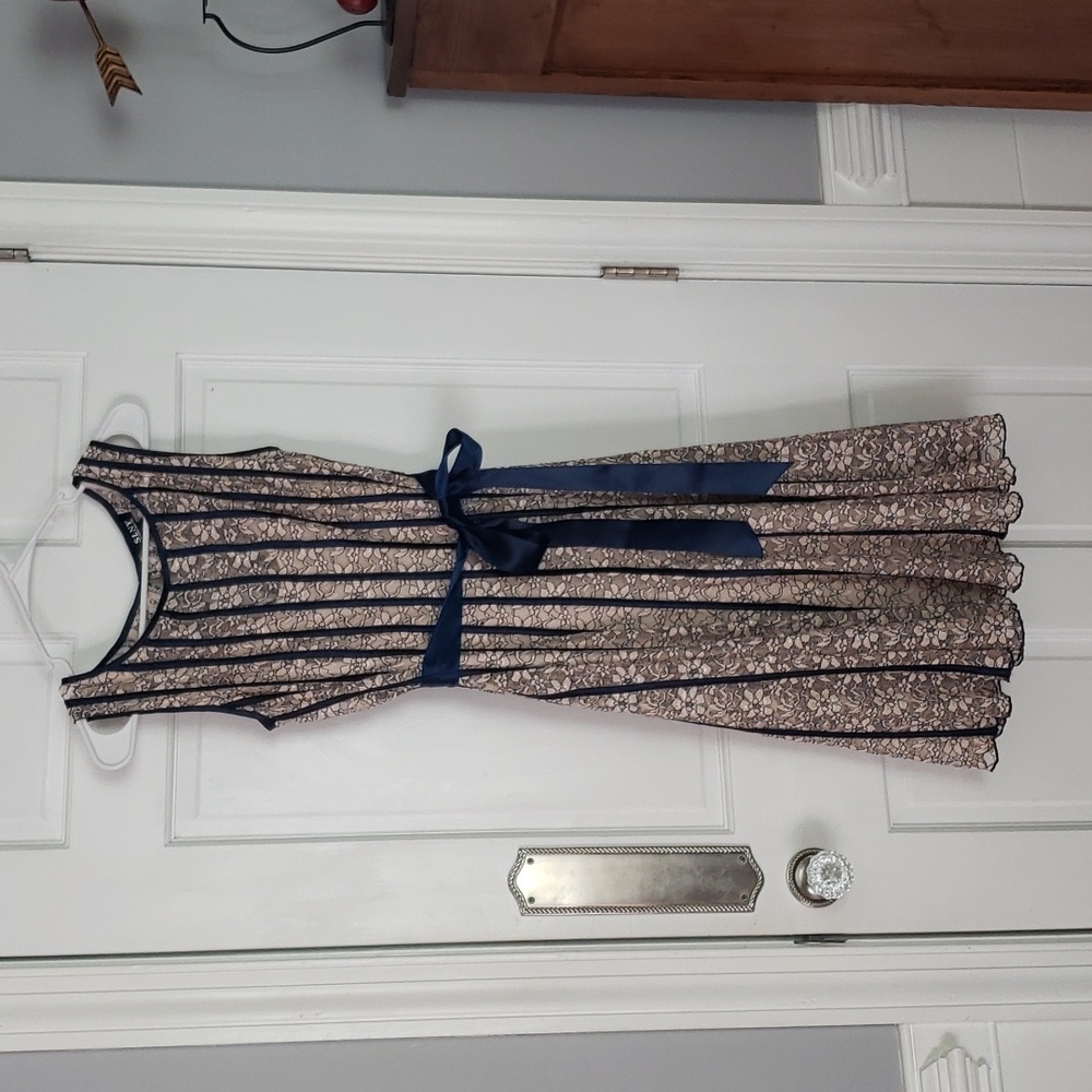 Beautiful lace and navy stripe dress